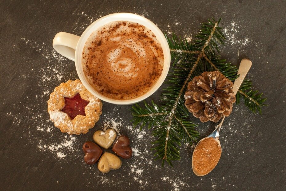 fall themed cookies and coffee spread